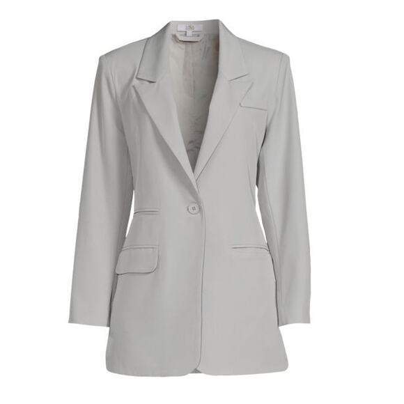Area Stars NWT Claire Crepe Gray Lined Button Long Sleeve Suit Blazer Jacket - Picture 1 of 9